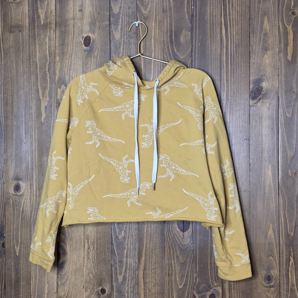 Yellow Dinosaur Print Hoodie